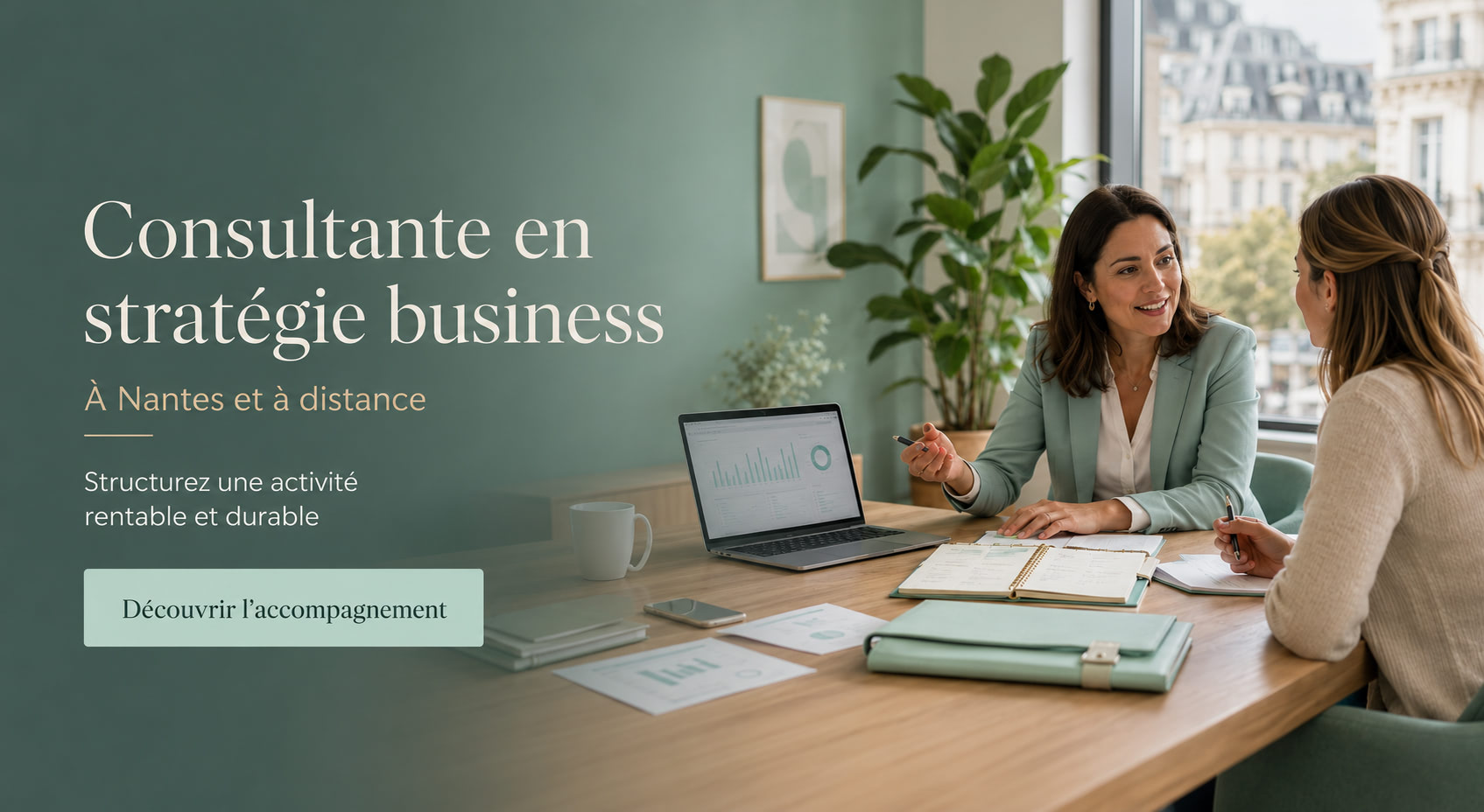 Un accompagnement stratégique permet de prendre du recul et de construire une activité plus rentable et durable. Consultante en stratégie business à Nantes